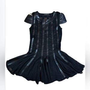 VINTAGE Y2K cheetah shoulder, sheer dress, SMALL